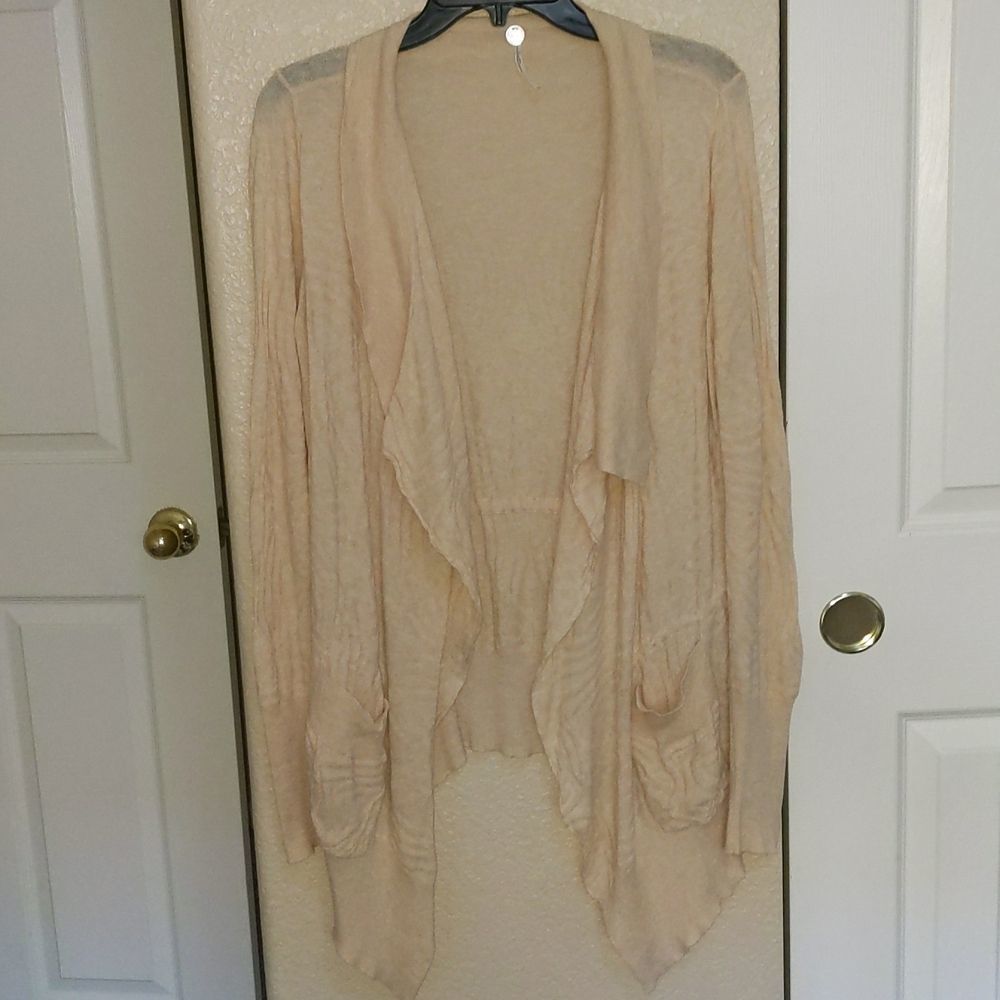 Margaret O'Leary Open Front Drape Cardigan Sweater S